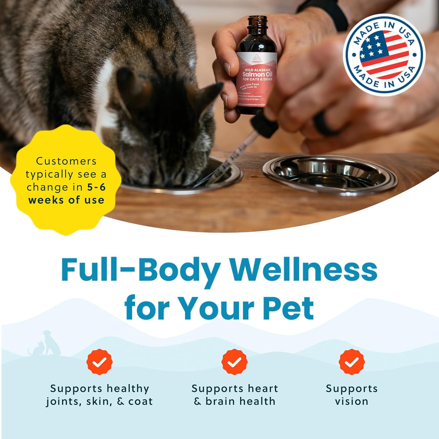Wild Alaskan Salmon Oil for Cats & Small Dogs - Supports Skin, Coat, Joint & Overall Wellbeing, Pure & Premium with No Fillers, 59 ml - görsel 7