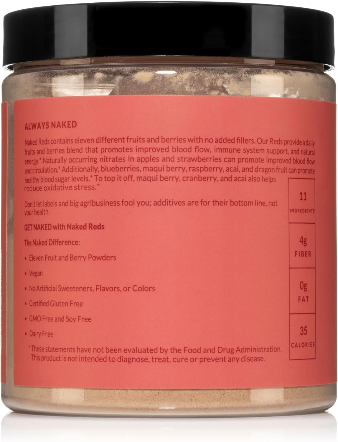 NAKED Reds Superfood Powder - Healthy, Energising Polyphenol Fruit Powder Mix, No Fillers, No Additives, Vegan, Non-GMO, Gluten-Free - 28 Servings - görsel 6