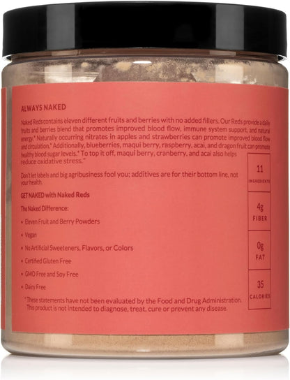 NAKED Reds Superfood Powder - Healthy, Energising Polyphenol Fruit Powder Mix, No Fillers, No Additives, Vegan, Non-GMO, Gluten-Free - 28 Servings
