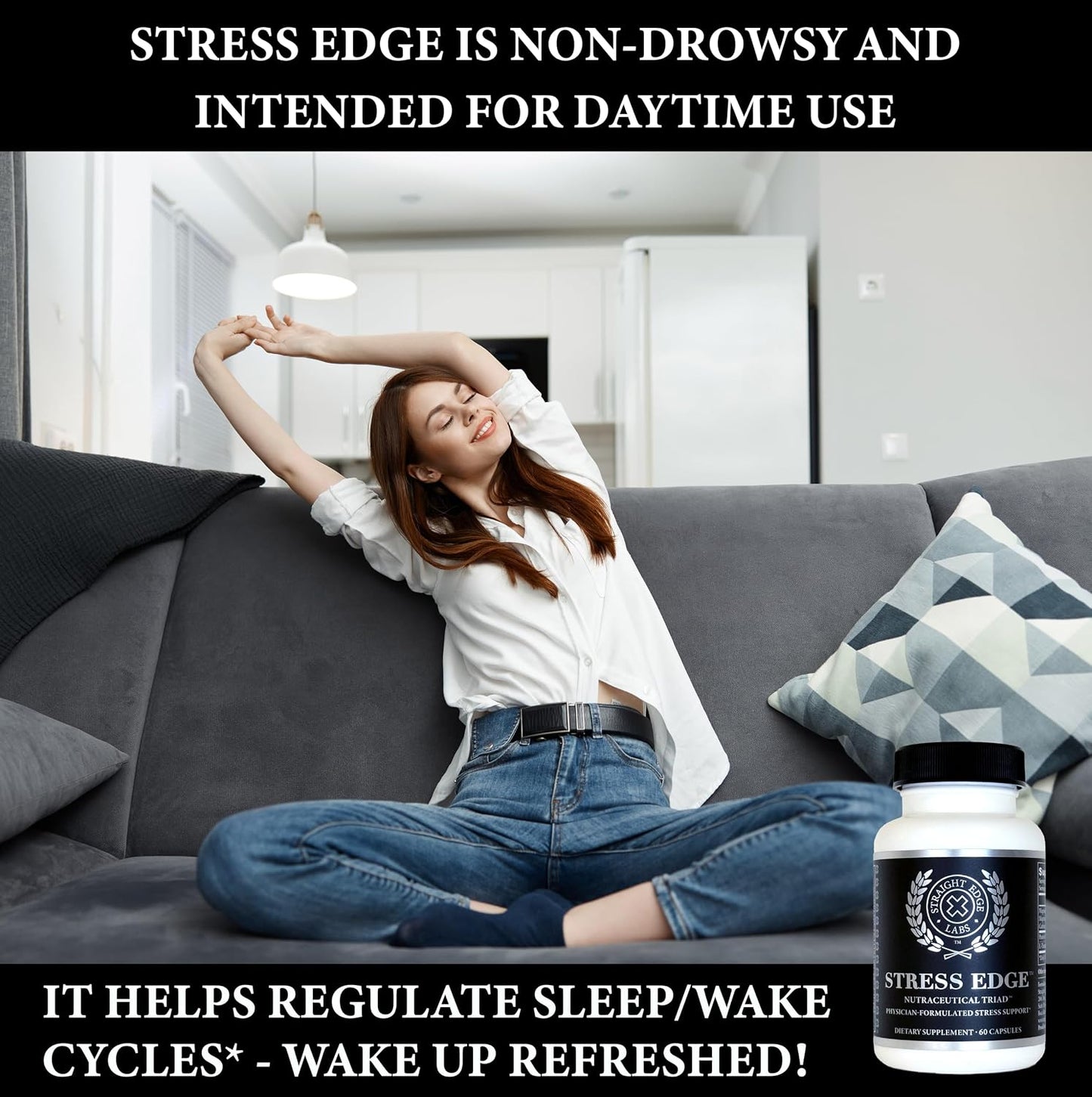 Stress Edge Stress Relief Supplement – Natural Mood Enhancer by Straight Edge Labs - görsel 6