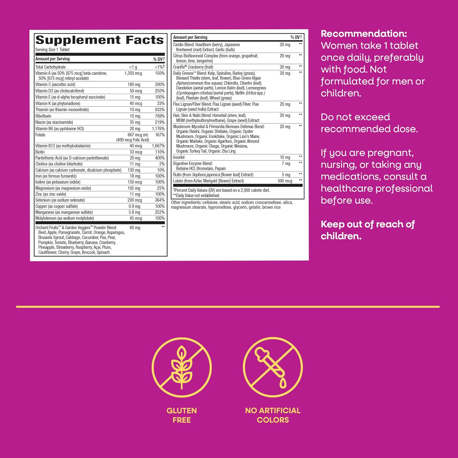 Nature's Way Alive! Ultra Multivitamin for Women - Complete Daily Multivitamin with Methylated B12, 60 Tablets - görsel 7