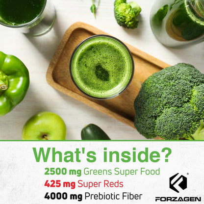 Forzagen Vegan Greens & Reds Superfood Powder - Organic Super Greens Powder, Premium Vegetable Powder Supplement, 35 Servings – Image 9