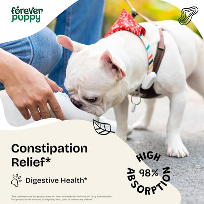 Forever Puppy Constipation Relief for Dogs, 118 ml | Stool Ease Supplement, Sea Moss & Slippery Elm, Digestive Health Support, Fibre & Vitamins, All Breeds & Sizes