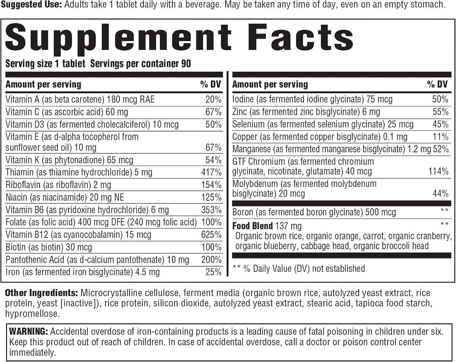 INNATE Response Formulae One Daily Multivitamin for Women and Men – Herb-Free with Vitamin C, D3, B12, Biotin, Zinc – 90 Tablets - görsel 2