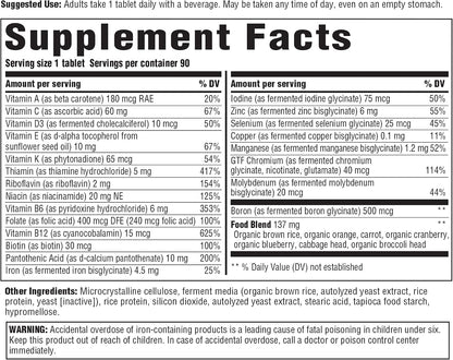 INNATE Response Formulae One Daily Multivitamin for Women and Men – Herb-Free with Vitamin C, D3, B12, Biotin, Zinc – 90 Tablets