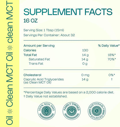 LevelUp C8 MCT Oil – 100% Pure Caprylic Acid (from Coconut) for Clean Energy & Focus – Keto-Friendly MCT Oil for Coffee – Non-GMO (Glass Bottle, 473 ml)
