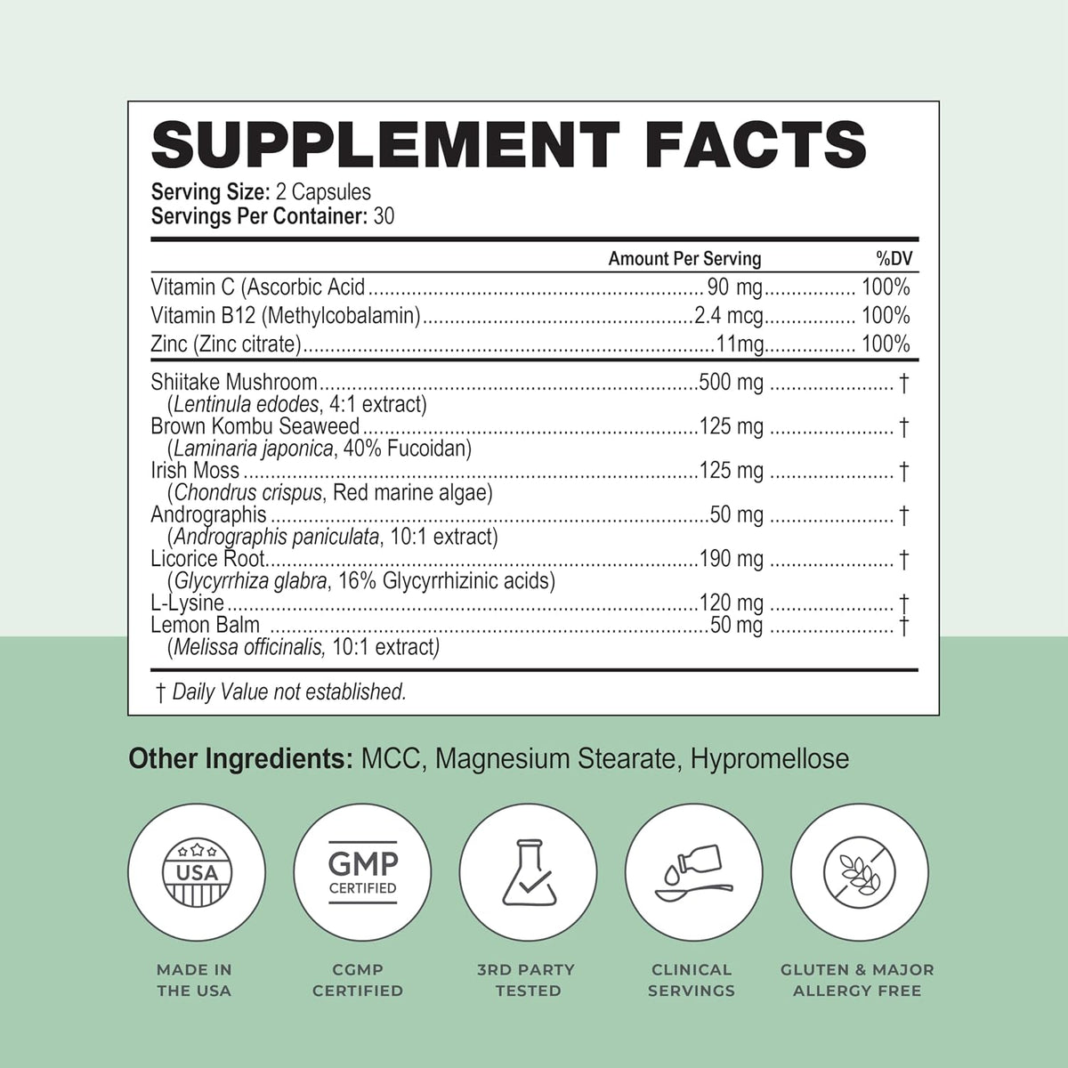 Simplix – Natural Immune Support Supplement with Mushroom & Seaweed Polysaccharides, 60 Veggie Capsules - görsel 7