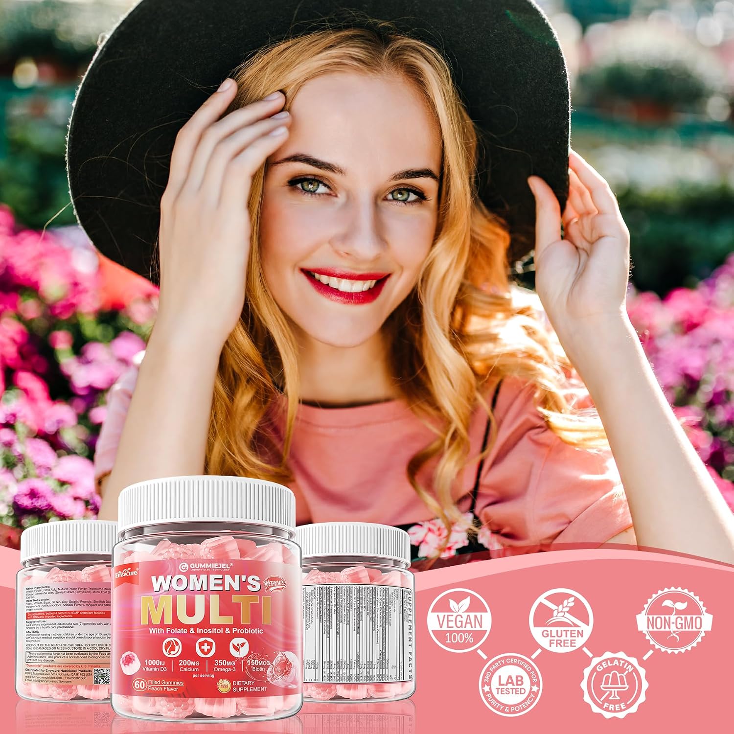 Women's Multivitamin Gummies - Methylated Multivitamin with Omega-3, Magnesium, Enzymes, Probiotic & Antioxidant Blend - 1 Pack - görsel 9