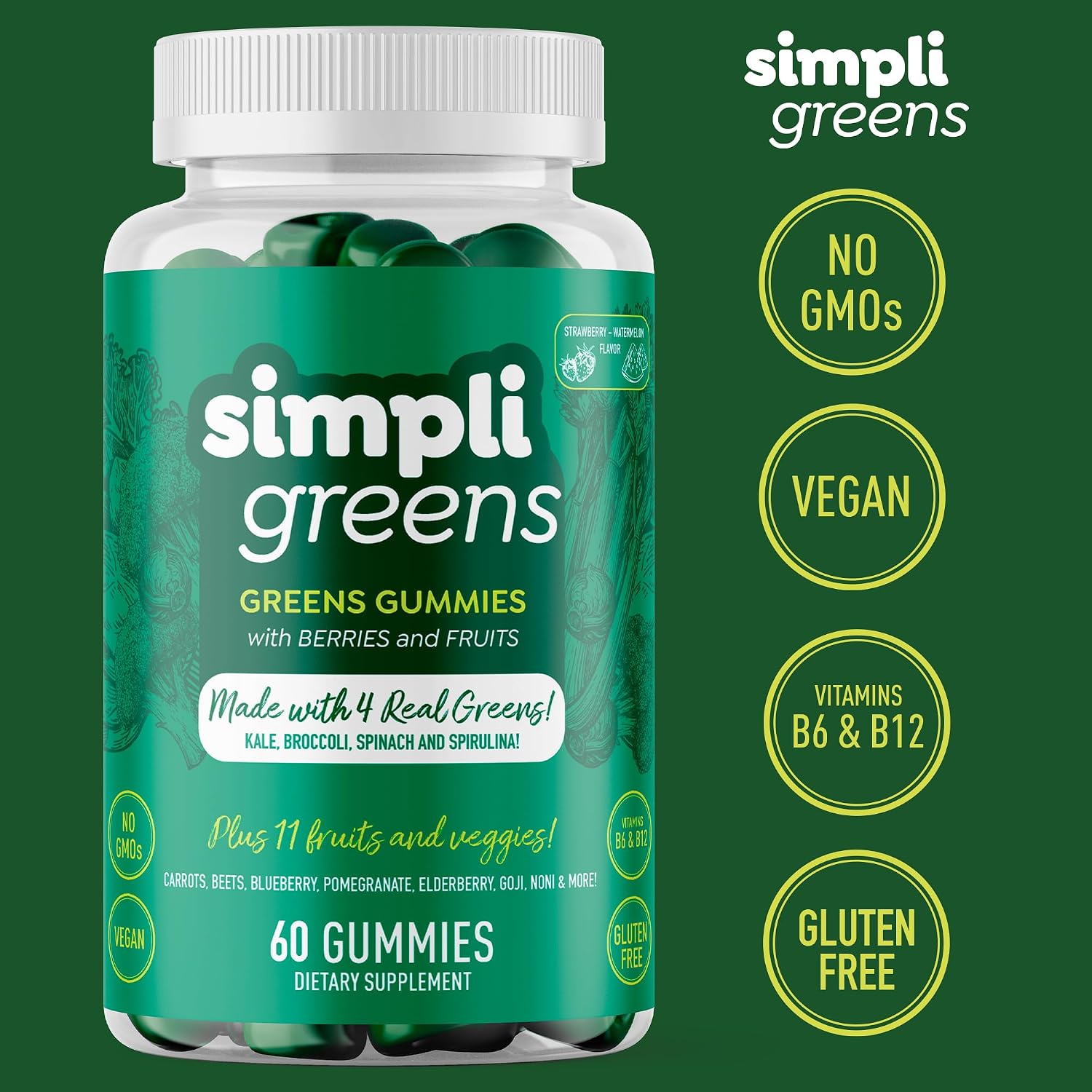 Vegan Superfood Gummies Supplement – 60 Count – Nutrient-Rich Gummy Vitamins – Supports Overall Wellness - görsel 3