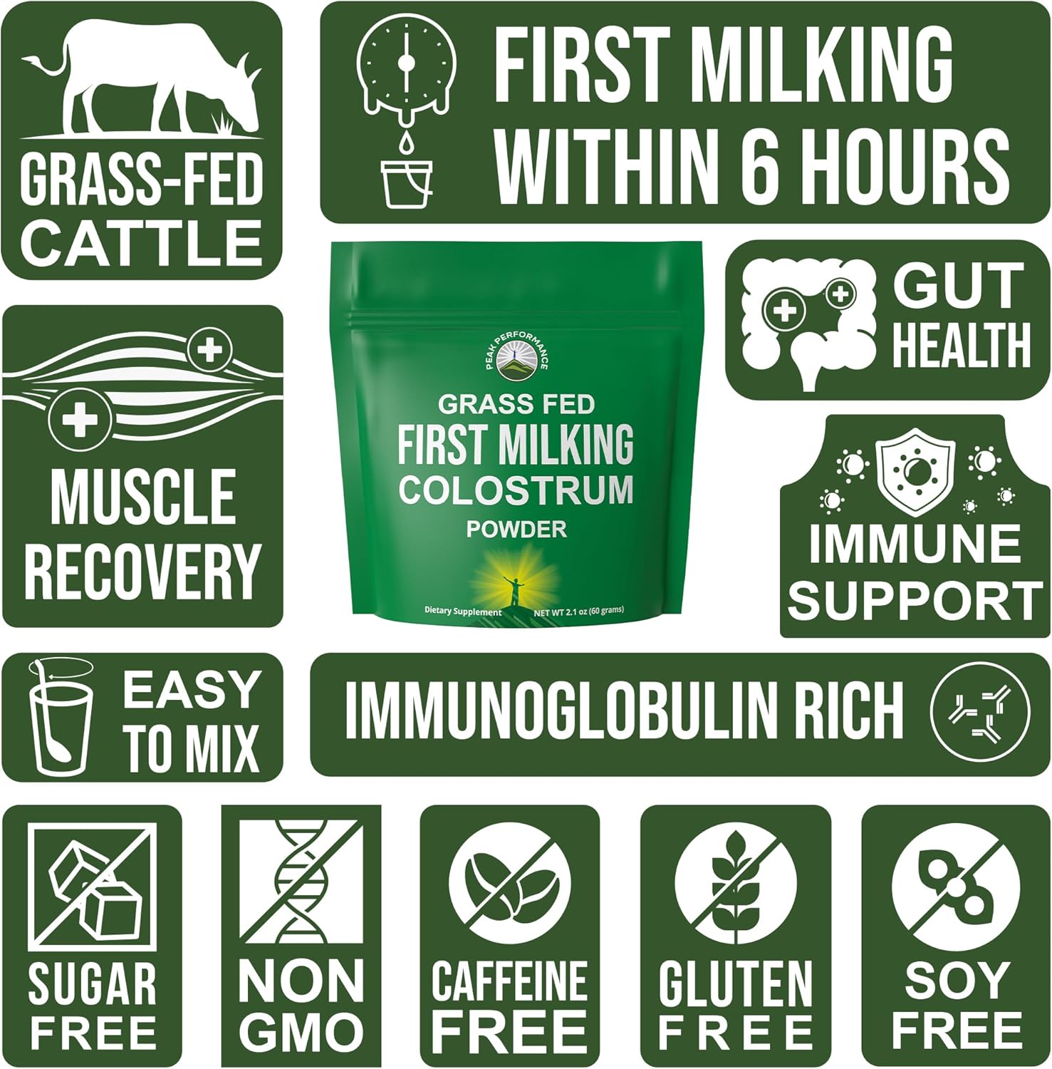 Peak Performance First Milking Colostrum Powder – Grass-Fed, Non-GMO Bovine Colostrum Supplement - görsel 7