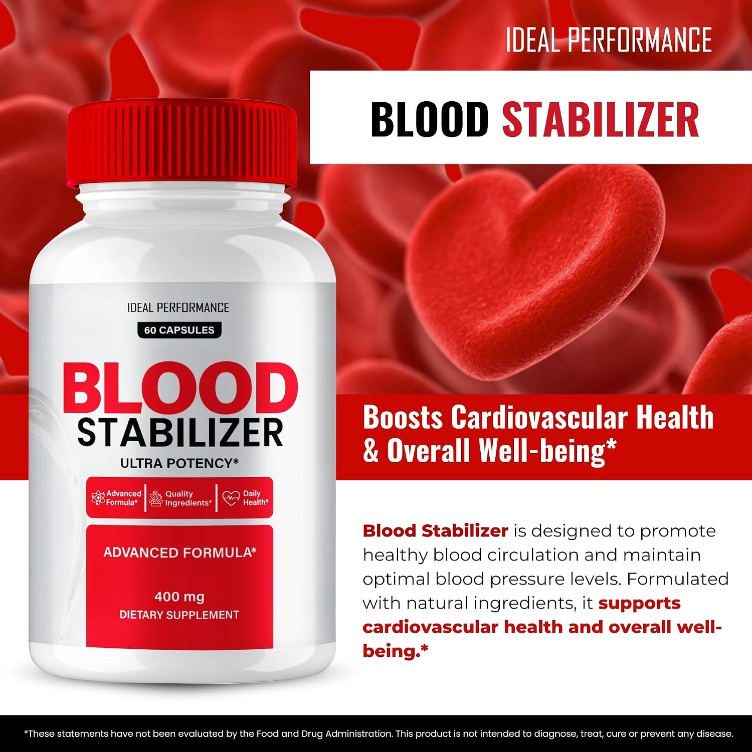 Blood Stabiliser Advanced Blood Formula Capsules, Official Blood Stabiliser Supplement Pills - Maximum Strength, All Natural Healthy Circulation & Stable Levels (3 Pack) - görsel 4