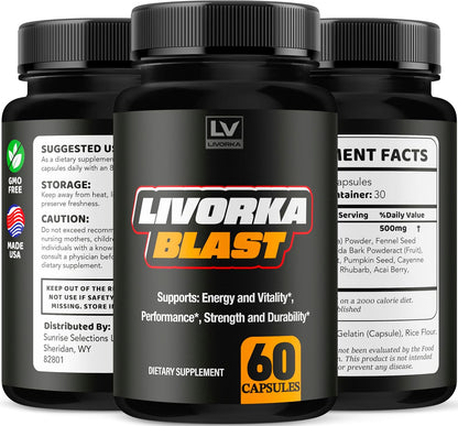 Blast Capsules Advanced Formula (3 Pack) – 180 Capsules, 3-Month Supply by LIVORKA