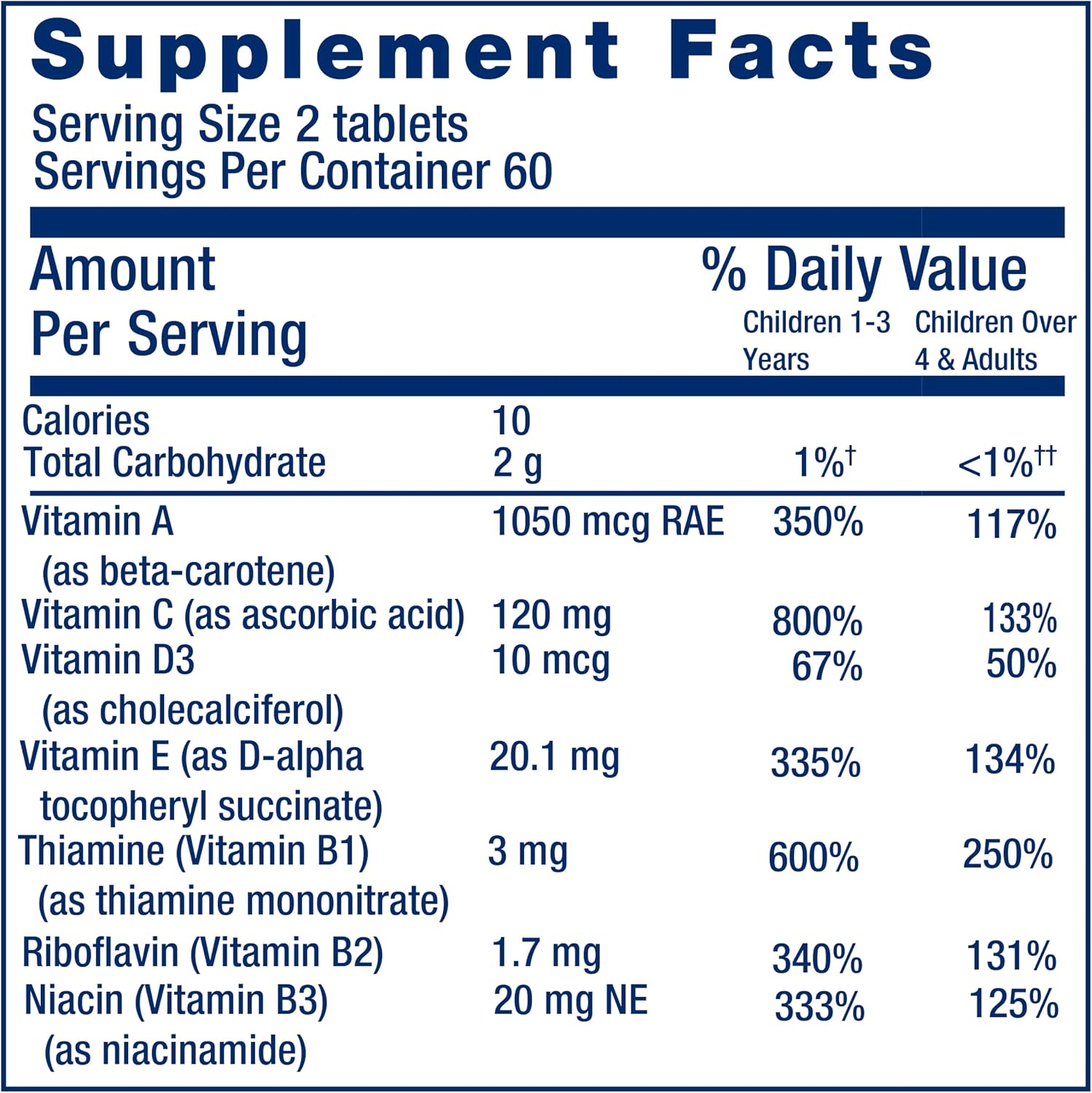 Life Extension Children's Formula Mix - Multivitamin for Kids, 18 Essential Vitamins and Minerals, Berry Flavoured, 120 Chewable Tablets - görsel 3