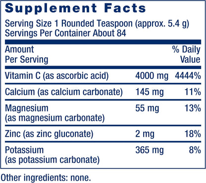 Life Extension Buffered Vitamin C Powder – Gentle on the Stomach, with Minerals