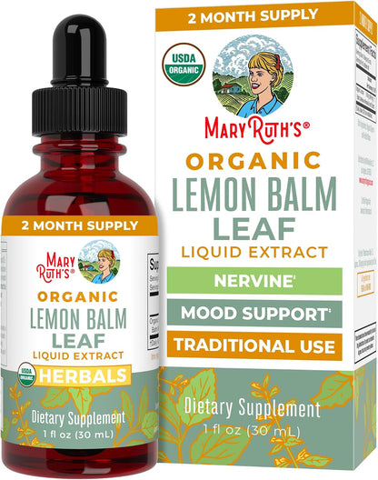 MaryRuth's Organics Lemon Balm Leaf Liquid Extract - USDA Organic - Alcohol-Free Tincture - Mood Support - 30 ml