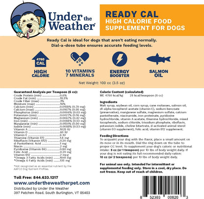 Under the Weather Pet Ready Cal for Dogs High Calorie Supplement, 100cc