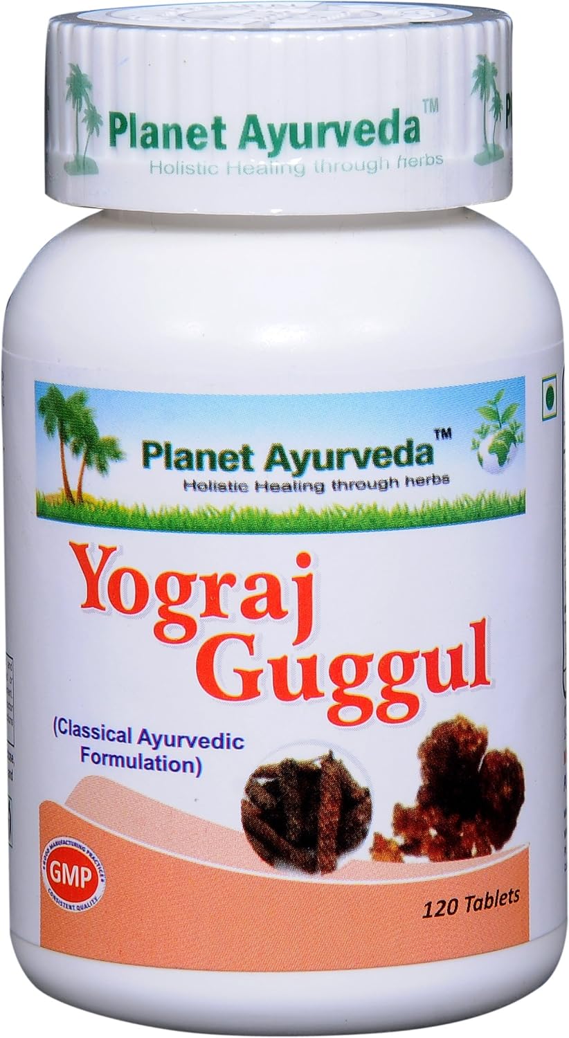 Planet Ayurveda Yograj Guggul - Herbal Tablets, 100% Natural and Pure (2 Bottles, 120 Tablets Each) - görsel 2