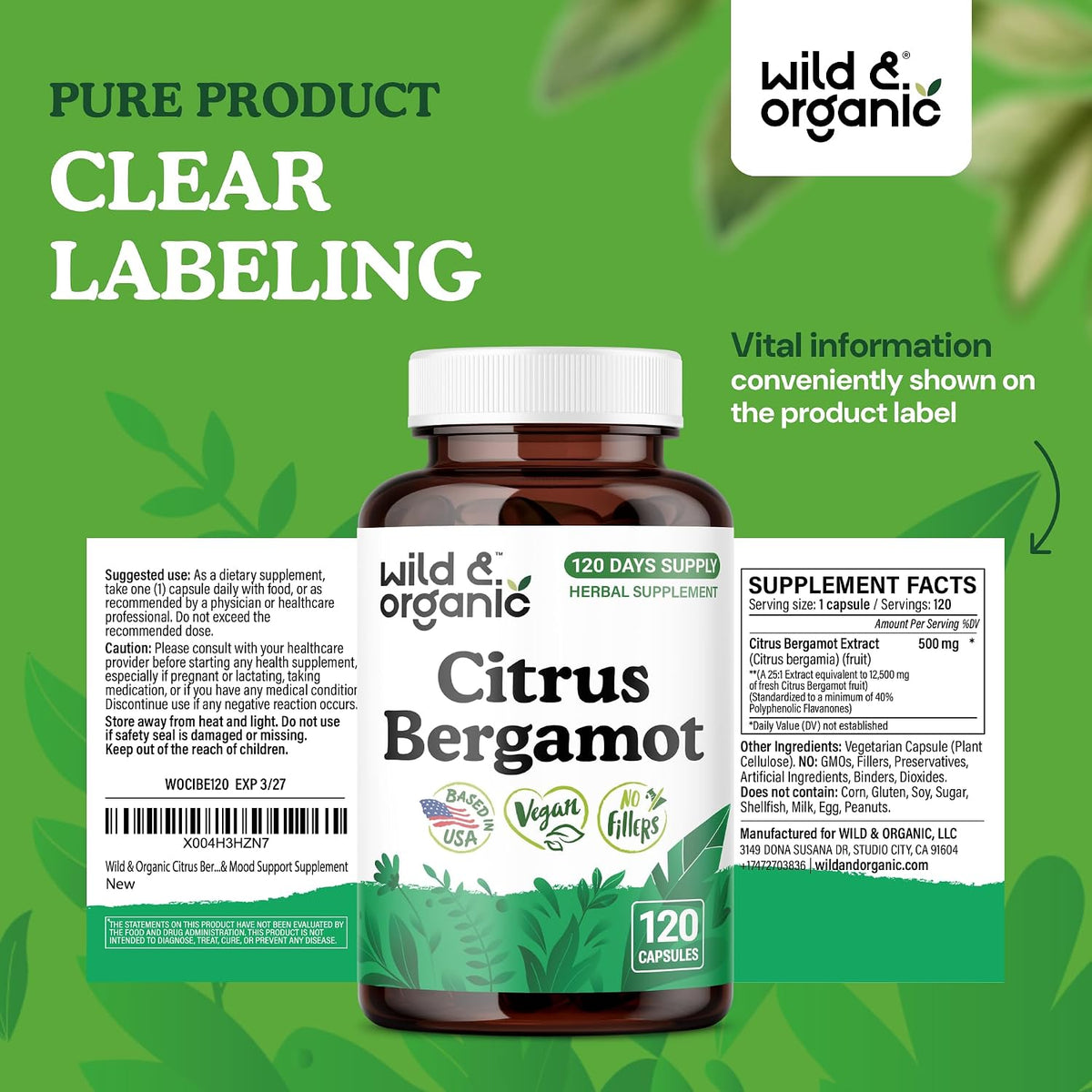 Wild & Organic Citrus Bergamot Capsules - Antioxidant & Overall Support - görsel 7