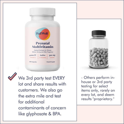FullWell Women's Prenatal Multivitamin - 240 Capsules (60 Servings, Pack of 2)