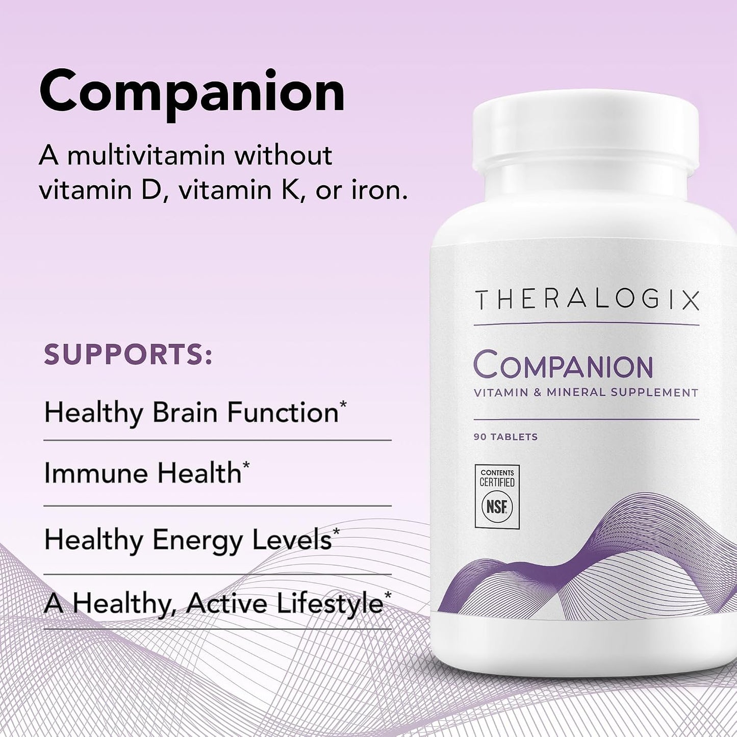 Theralogix Companion Multivitamin – Without Iron, Vitamin D or Vitamin K – NSF Certified – 90 Tablets - görsel 2