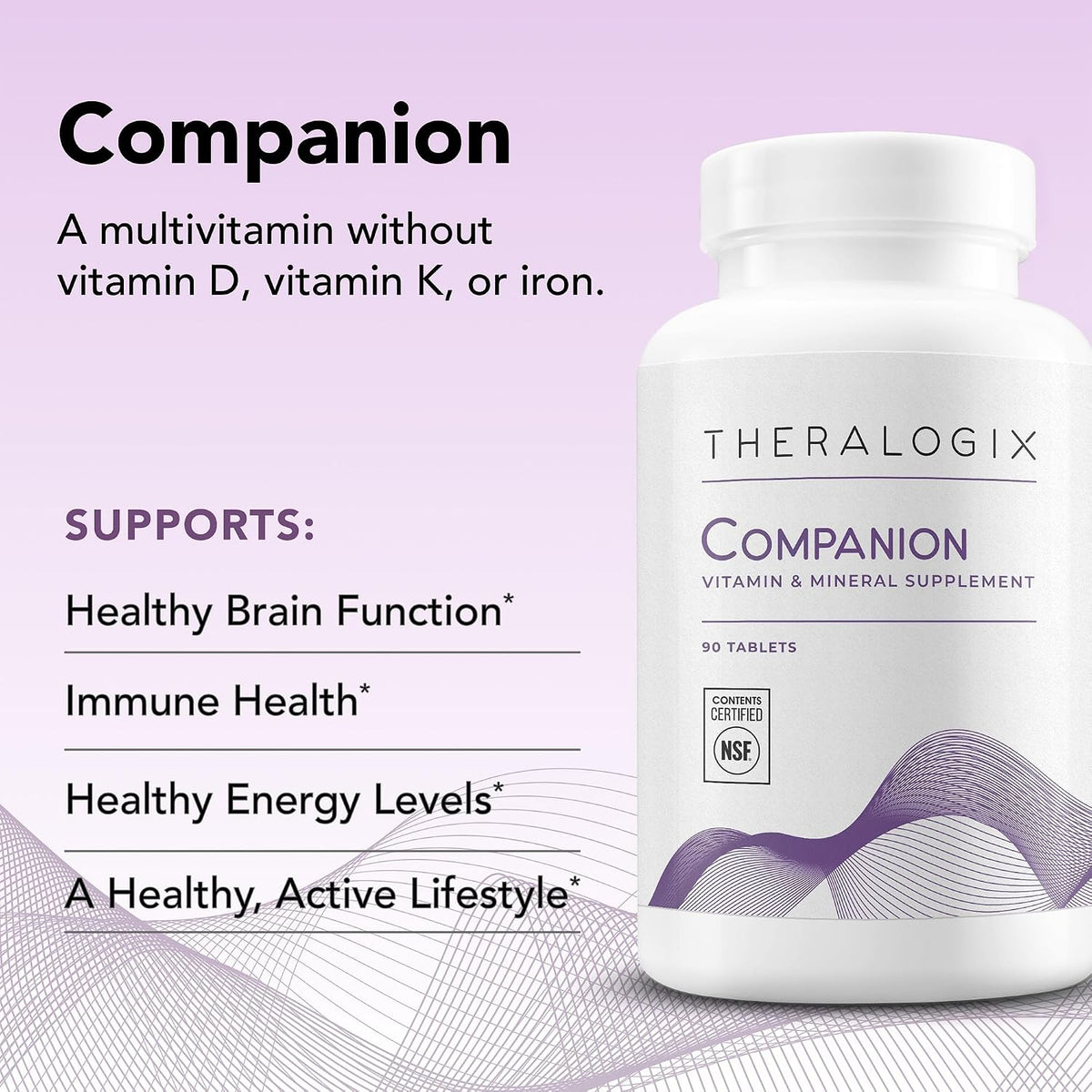 Theralogix Companion Multivitamin – Without Iron, Vitamin D or Vitamin K – NSF Certified – 90 Tablets - görsel 2