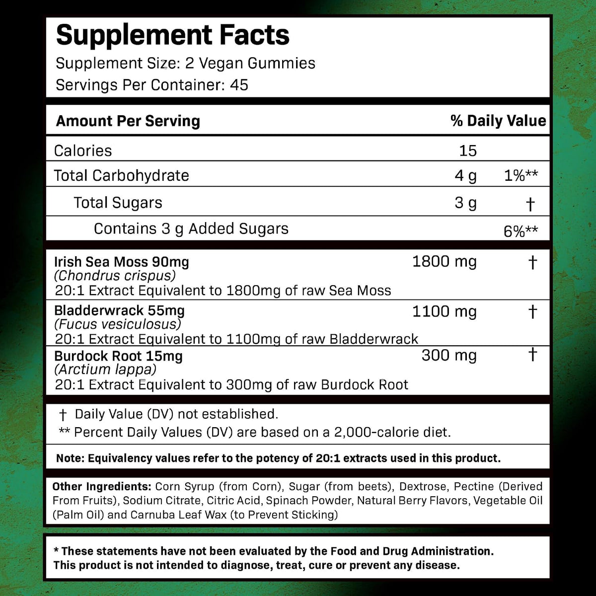 WELLNESS LABSRX Sea Moss Gummies - 3200mg Irish Sea Moss, Bladderwrack & Burdock Root - Mixed Berry - 90 Count - görsel 4