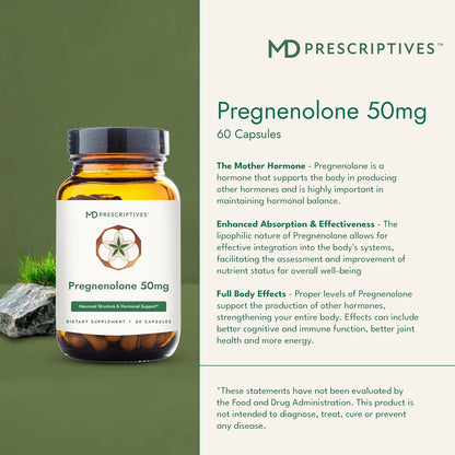 MD Prescriptives Pregnenolone - Vegan Hormone Support - 50 mg, 60 Capsules