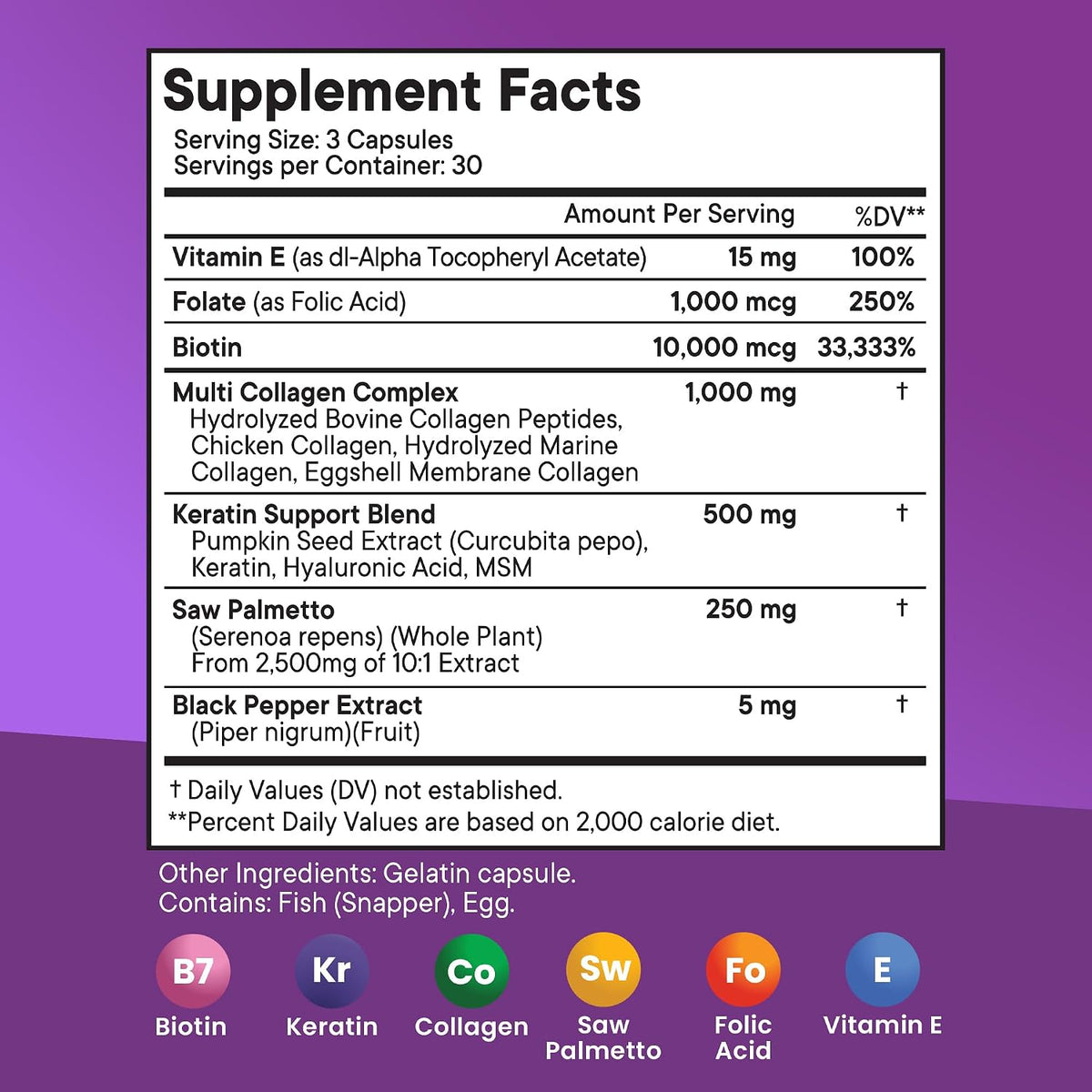 NEW AGE Biotin Collagen Keratin Hyaluronic Acid – Hair Growth Supplements for Men and Women, Nails, Hair and Skin Support with DHT Blocker, Vitamin E, Folic Acid, Pumpkin Seed, MSM – 270 Count - görsel 2