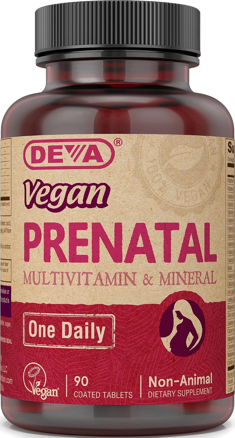 DEVA Vegan Prenatal Multivitamin – Once Daily with Folate & Chelated Iron, 90 Tablets - görsel 1