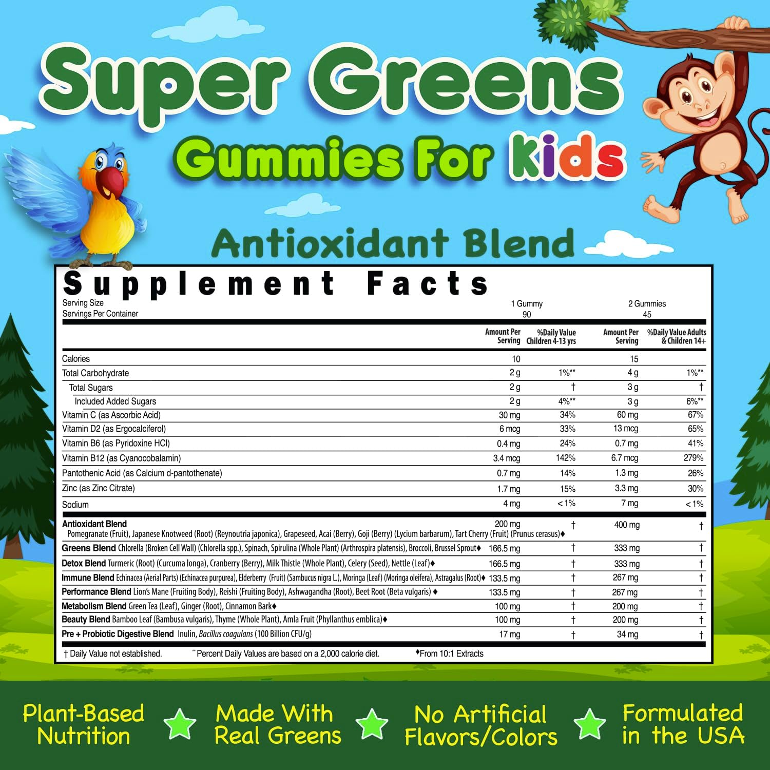 Infusions Super Green Gummies for Kids - 90 Count Superfood Booster, Vegan, Gluten-free & Non-GMO - görsel 6