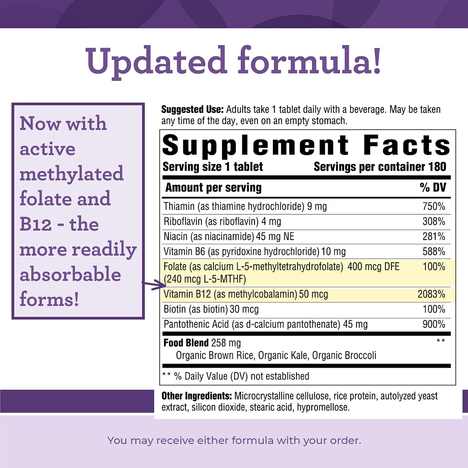 INNATE Response Formulae B Complex - 180 Tablets - görsel 2
