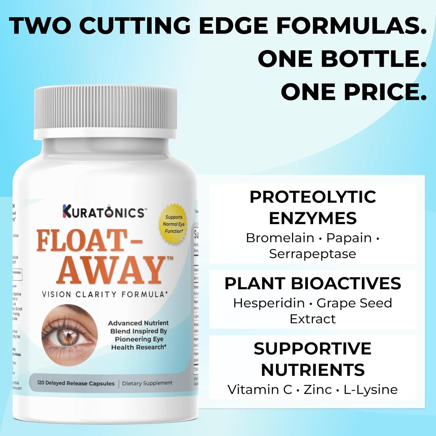 Kuratonics Float-Away: Eye Clarity Supplement with Enzymes & Nutrients (120 Tablets) - görsel 5
