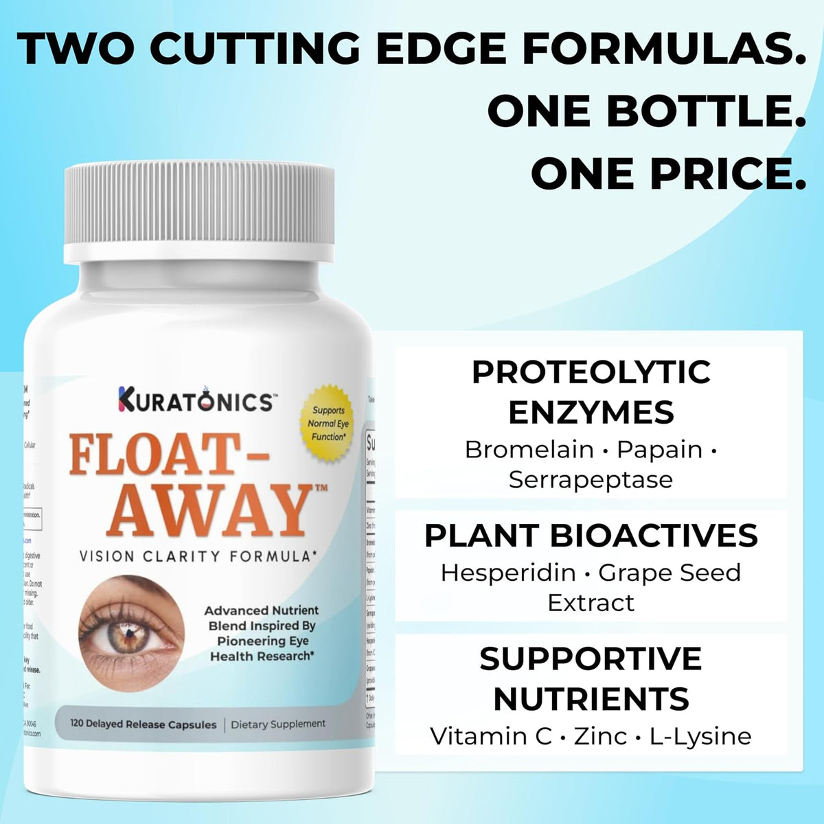 Kuratonics Float-Away: Eye Clarity Supplement with Enzymes & Nutrients (120 Tablets) - görsel 5