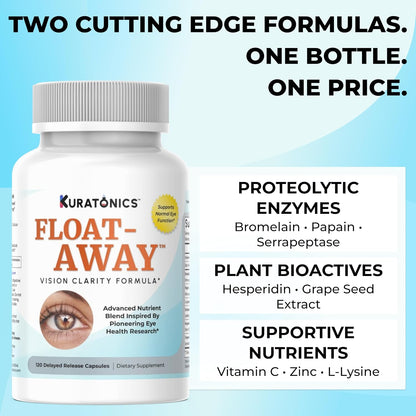 Kuratonics Float-Away: Eye Clarity Supplement with Enzymes & Nutrients (120 Tablets)
