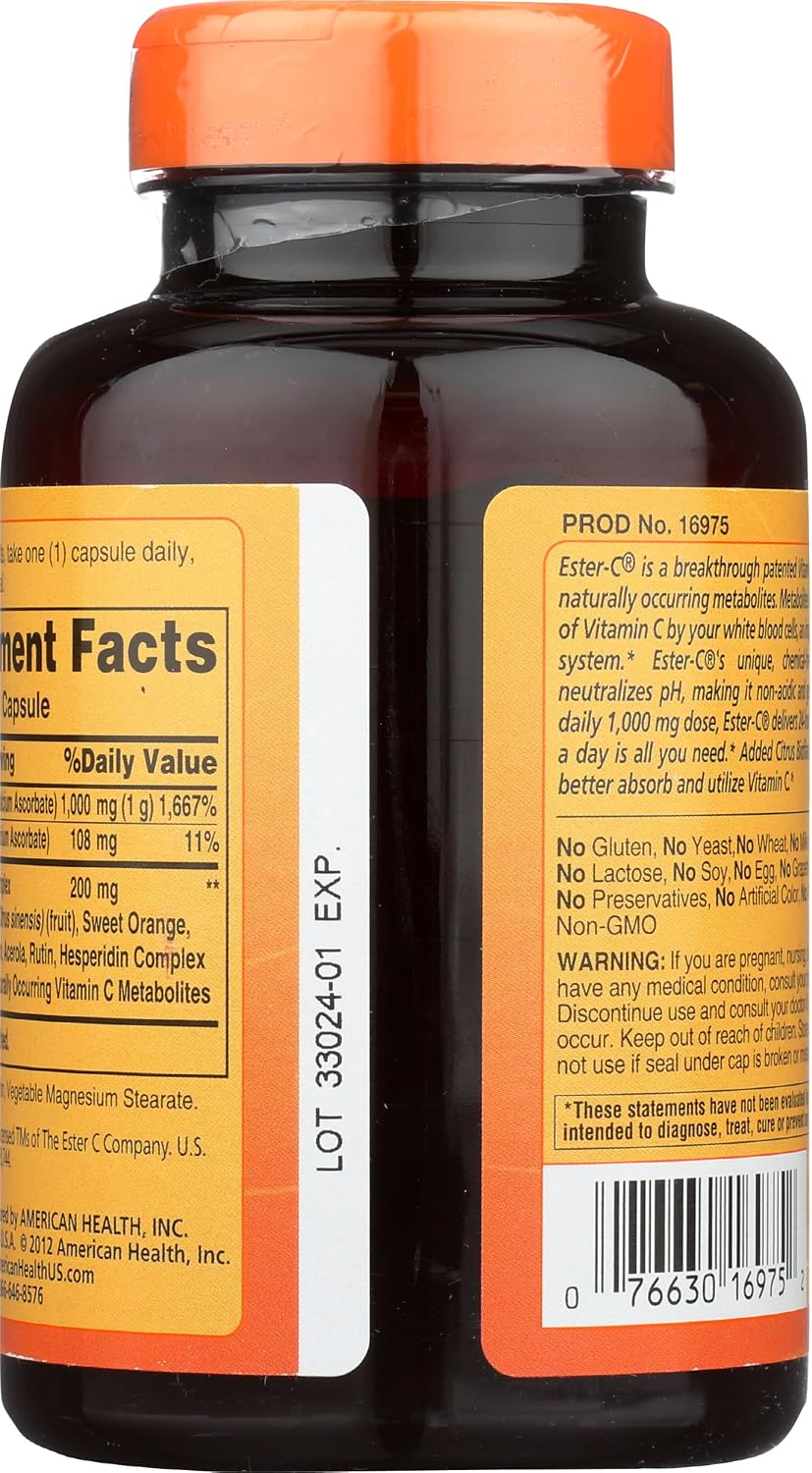 American Health Ester-Vitamin C with Citrus Bioflavonoids, 1000 mg, 90 Capsules - görsel 2