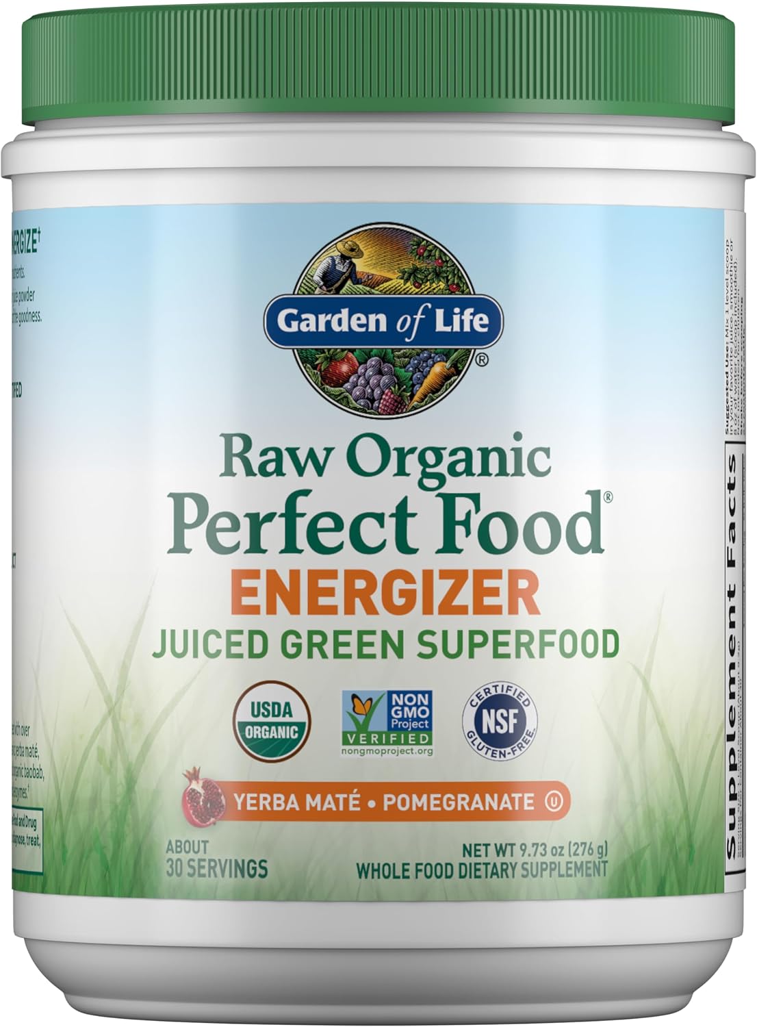 Garden of Life Raw Organic Perfect Food Energiser, Yerba Mate Pomegranate, 30 Servings - görsel 1