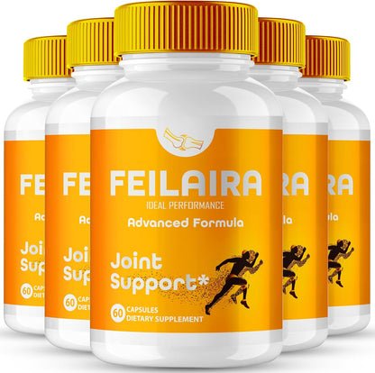 Feilaira Capsules - Official Joint Support Supplement - Maximum Strength All-Natural Formula to Strengthen Bones, Improve Mobility & Enhance Flexibility (5 Pack)