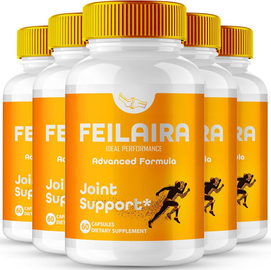 Feilaira Capsules - Official Joint Support Supplement - Maximum Strength All-Natural Formula to Strengthen Bones, Improve Mobility & Enhance Flexibility (5 Pack)