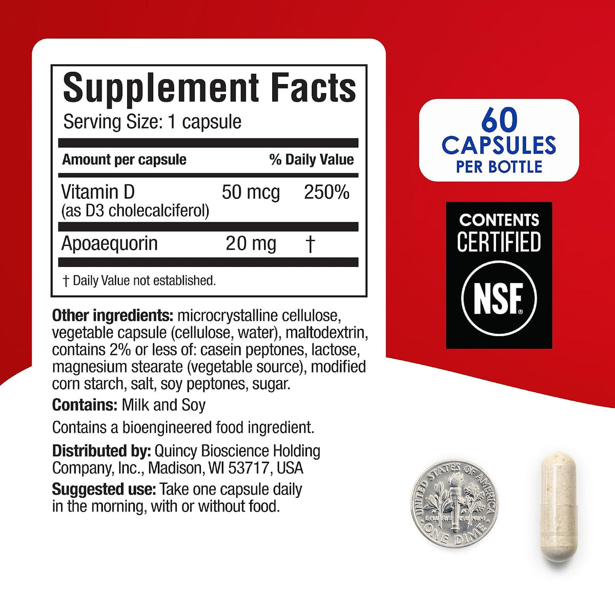 Prevagen Extra Strength - 60 Capsules (2 Months' Supply) | Brain Health Supplement | 20mg of Apoaequorin Plus Vitamin D3 - görsel 6
