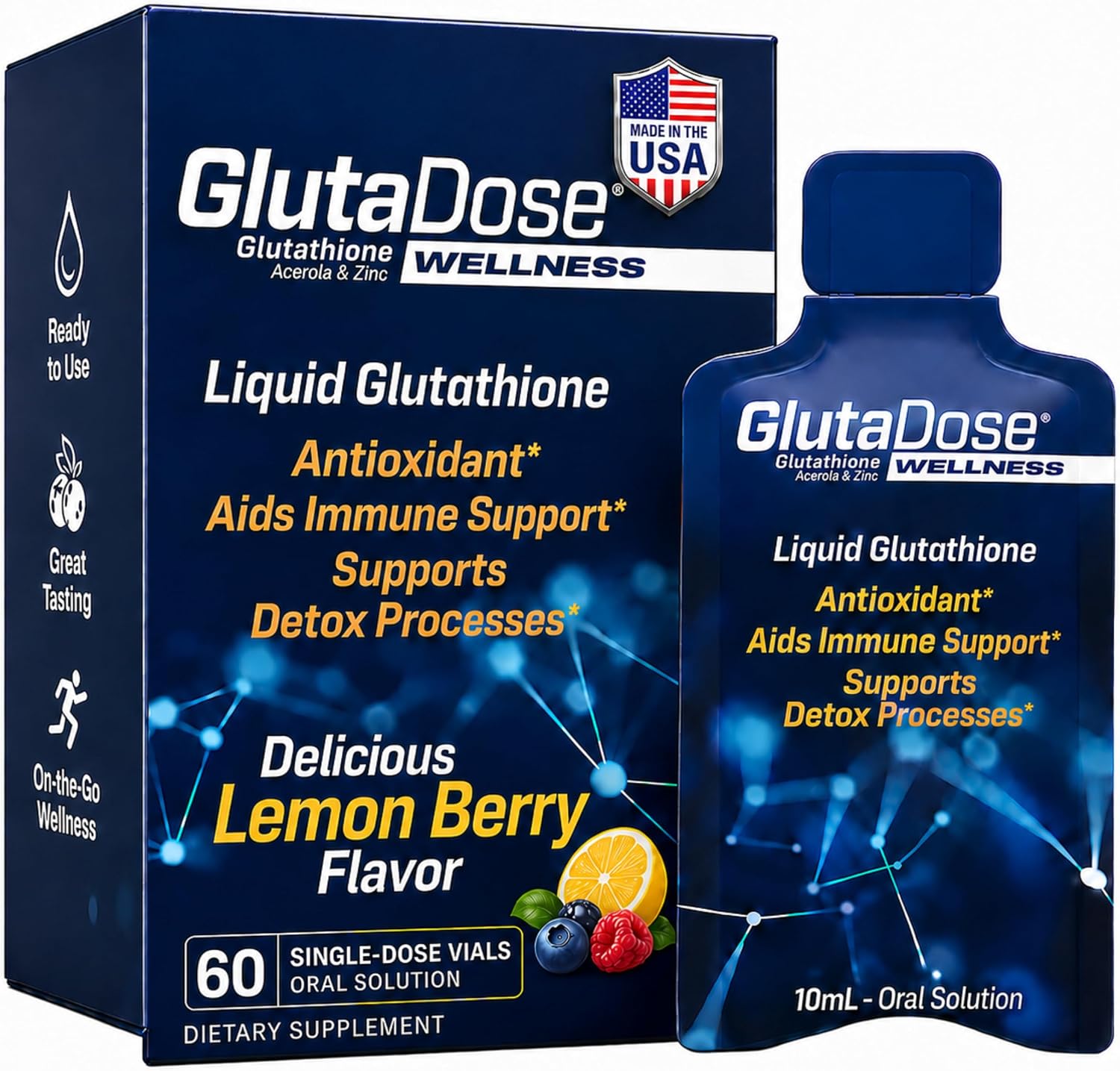 Liquid Glutathione Supplement with Zinc & Acerola – Lemon Berry Sachets – 30 Packets - görsel 10