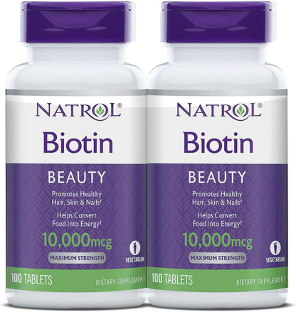Natrol Biotin Maximum Strength 10,000mcg – 200 Tablets