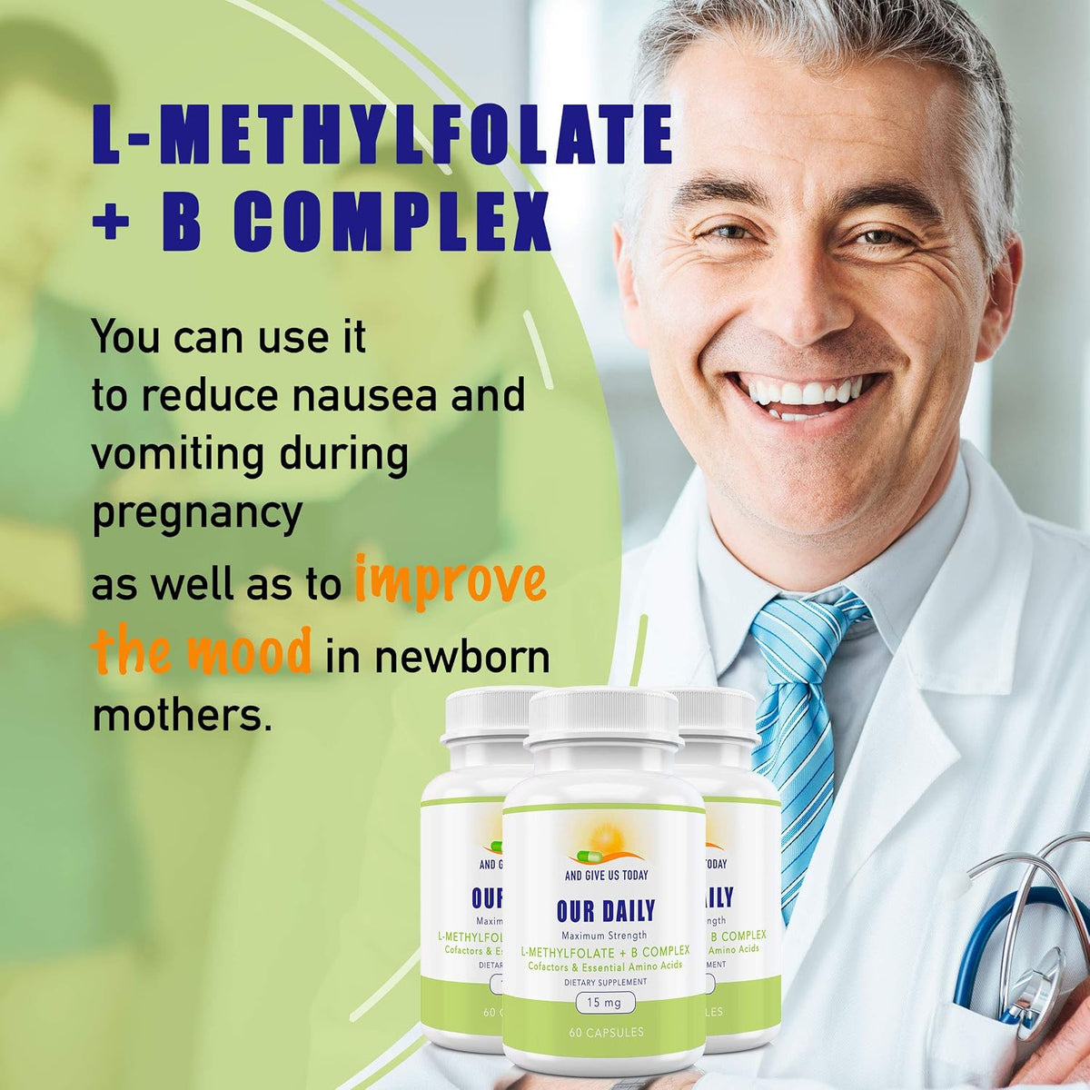 Our Daily Vites L-Methylfolate B Complex Cofactors & Essential Amino Acids - 60 Capsules - görsel 2
