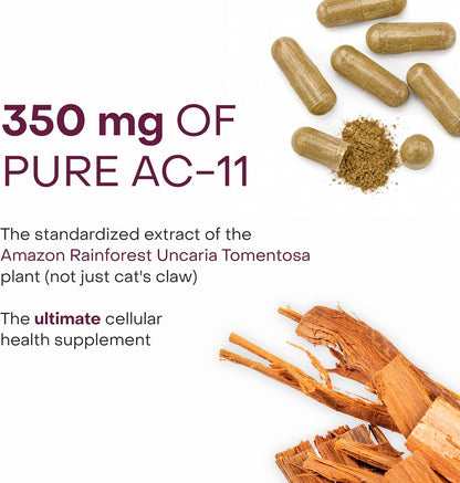 Healthycell Telomere Length Supplement - Anti-Ageing Cellular Support with AC-11, Astragalus & Resveratrol - 30 Capsules