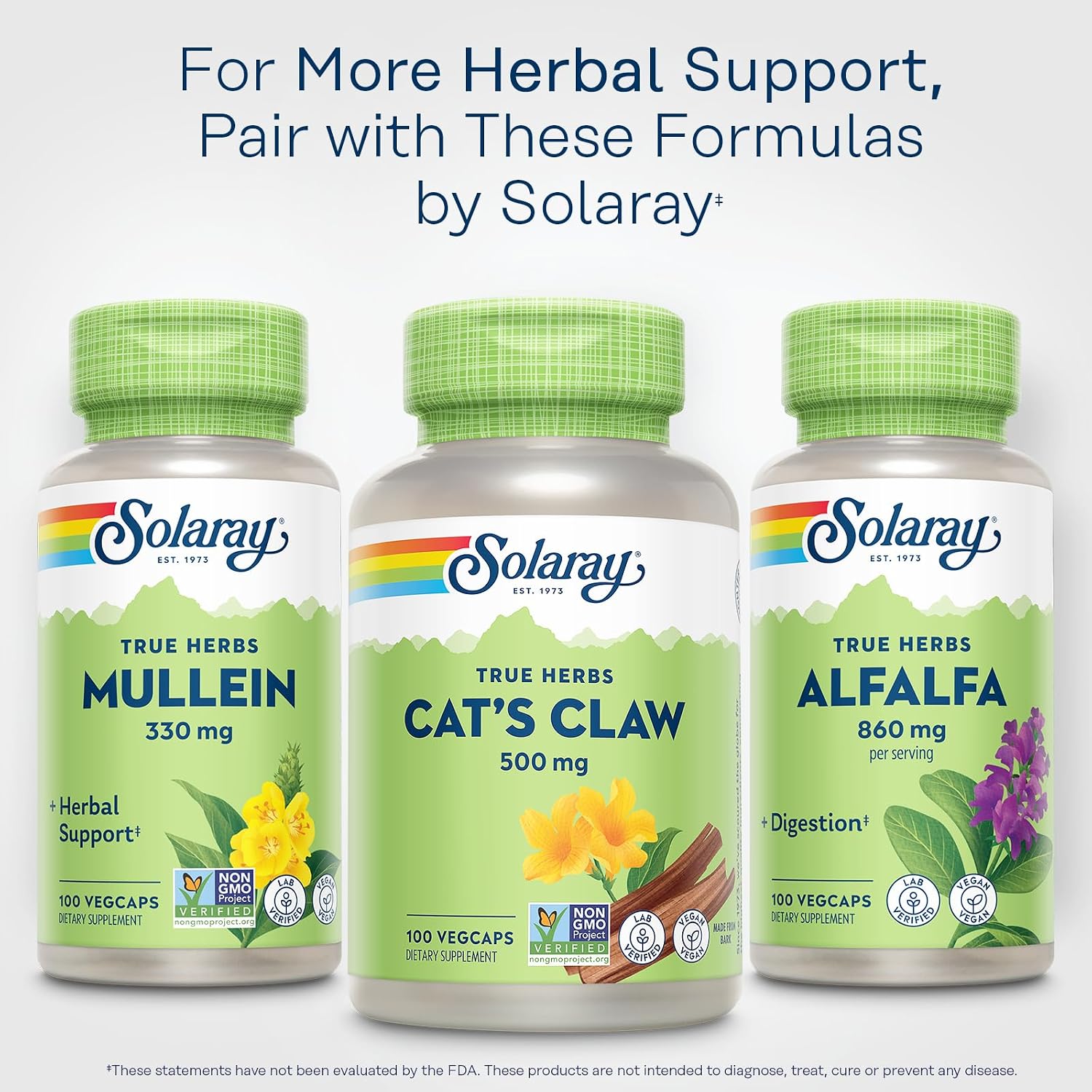 SOLARAY Cat's Claw Bark 500mg, Immune and Digestive Support, 100 Capsules - görsel 6