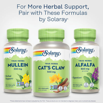 SOLARAY Cat's Claw Bark 500mg, Immune and Digestive Support, 100 Capsules