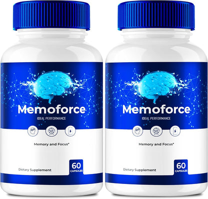 Memoforce Brain - Advanced Formula for Memory & Focus - Maximum Strength Brain Health Support (2 Pack)