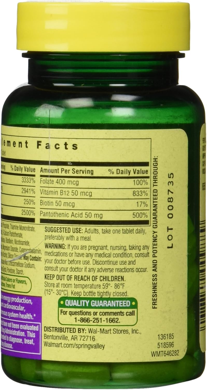 Spring Valley Vitamin B-Complex B50, Timed Release, 60 Tablets - görsel 2