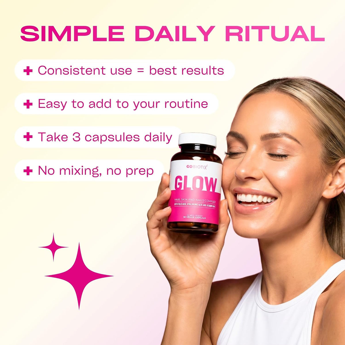 GOBIOTIX Hair, Skin & Nails Vitamins – 10,000mcg Biotin with Hyaluronic Acid & MSM – 90 Capsules - görsel 7