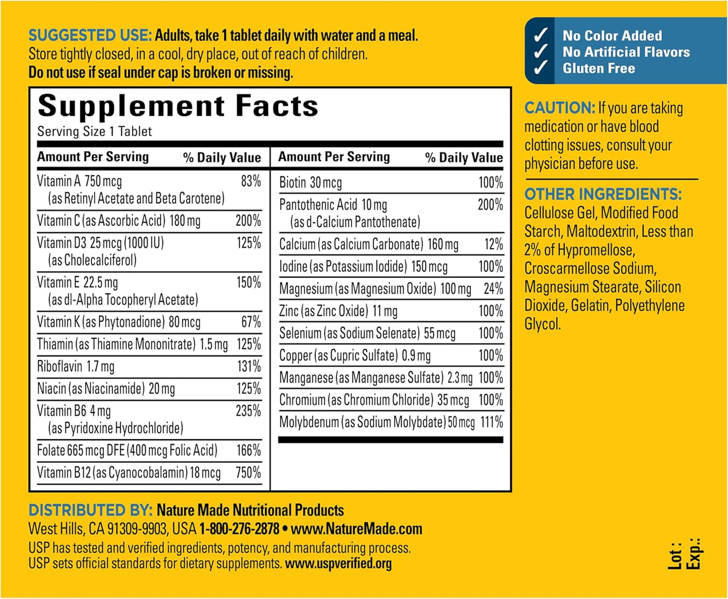 Nature Made Multivitamin for Him, 90 Tablets - görsel 7