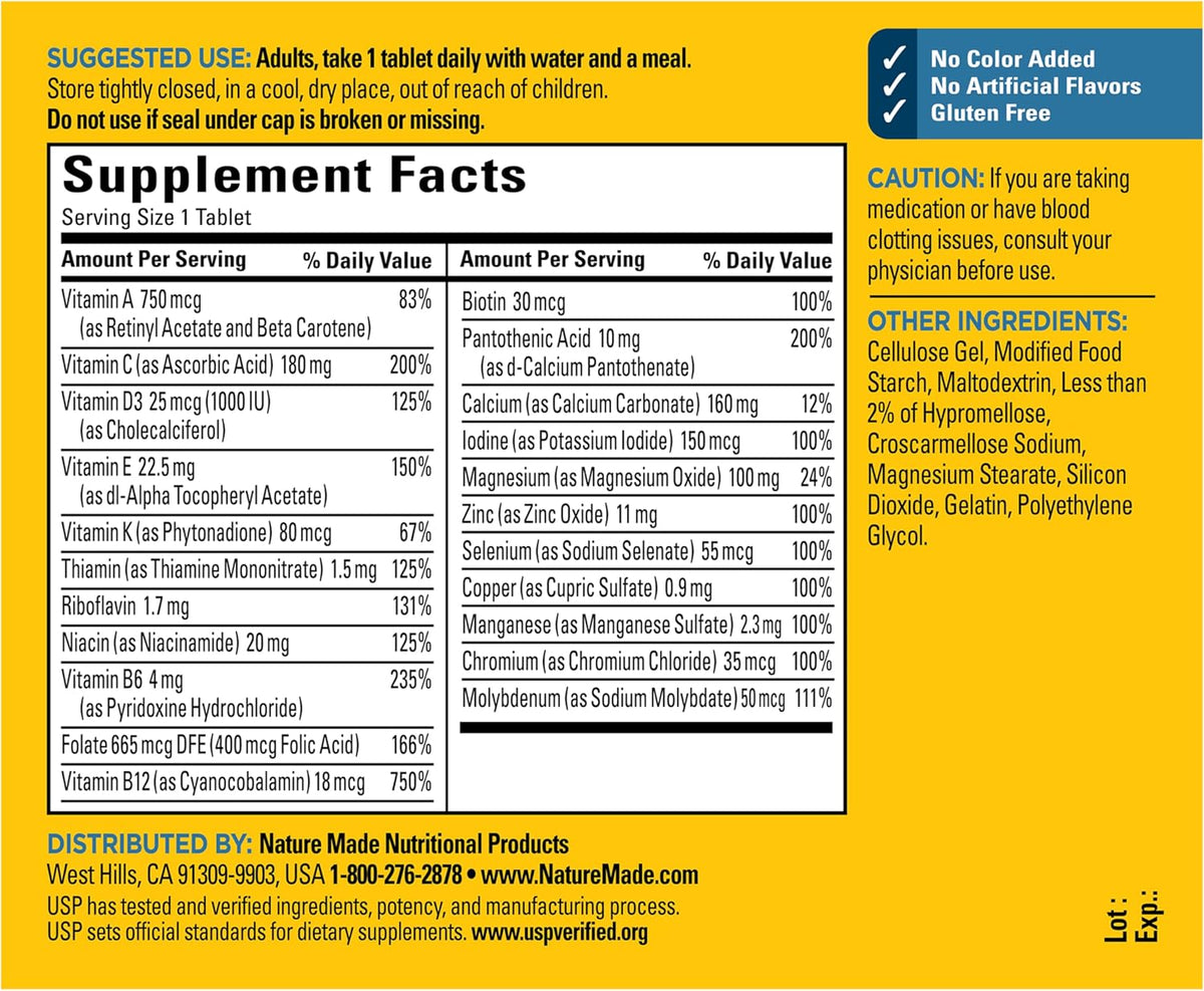 Nature Made Multivitamin for Him, 90 Tablets - görsel 7